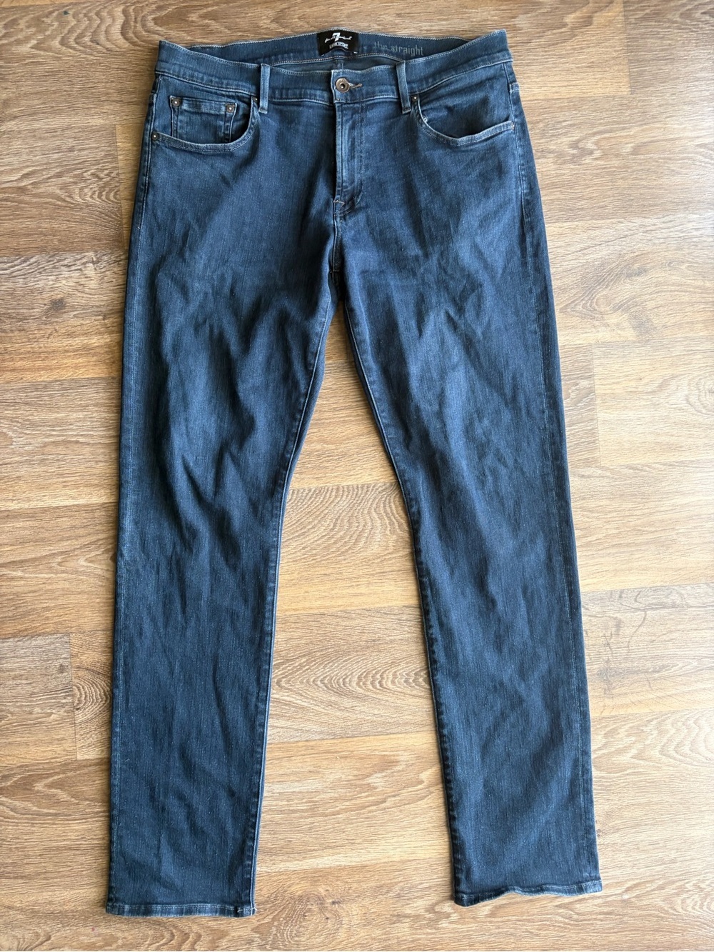7 For All Mankind Luxe Sport The Straight Jeans Mens 36 Dark Wash Stretch Denim